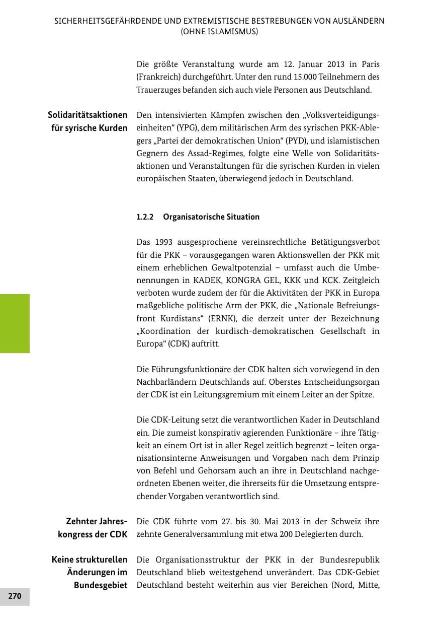 Seite 269 des Verfassungsschutzbericht 2013 Bund