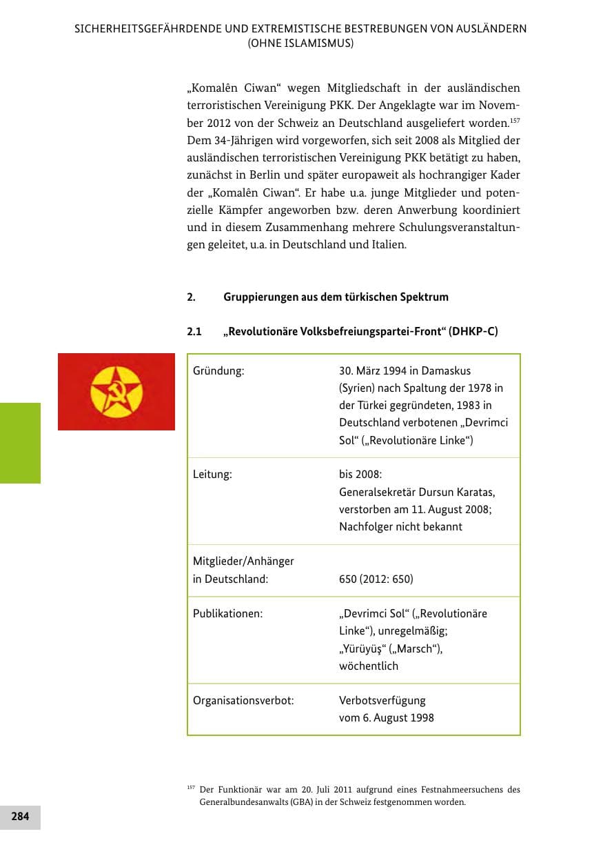 Seite 283 des Verfassungsschutzbericht 2013 Bund