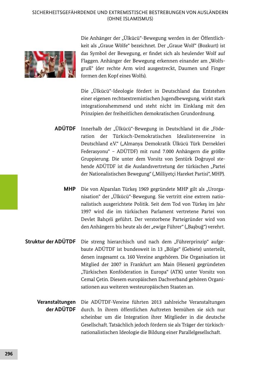 Seite 295 des Verfassungsschutzbericht 2013 Bund