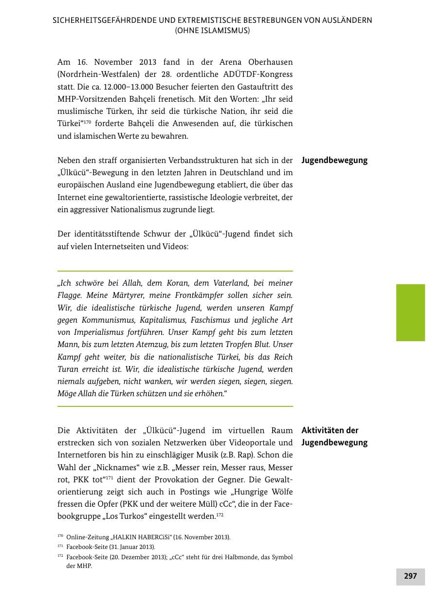 Seite 296 des Verfassungsschutzbericht 2013 Bund