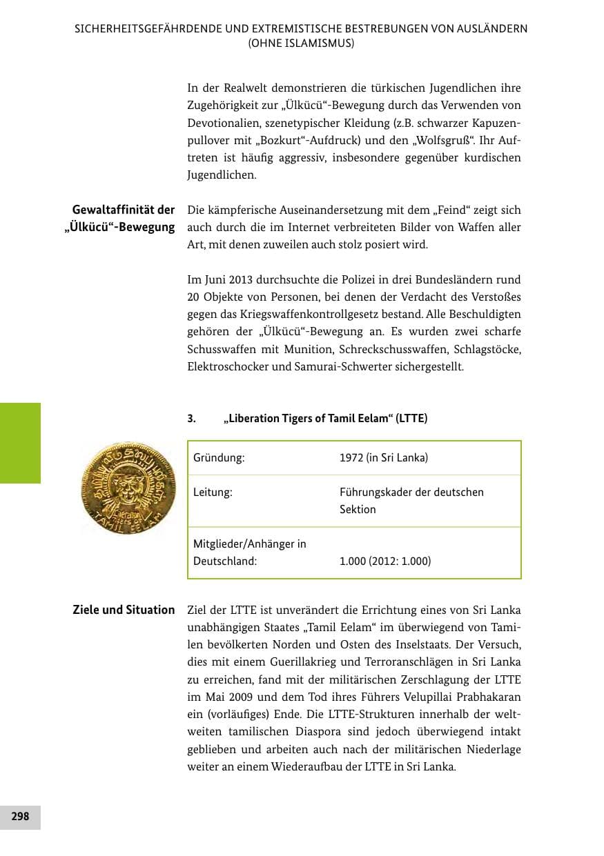 Seite 297 des Verfassungsschutzbericht 2013 Bund