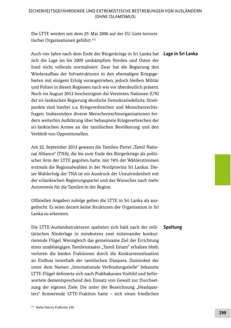 Seite 298 des Verfassungsschutzbericht 2013 Bund