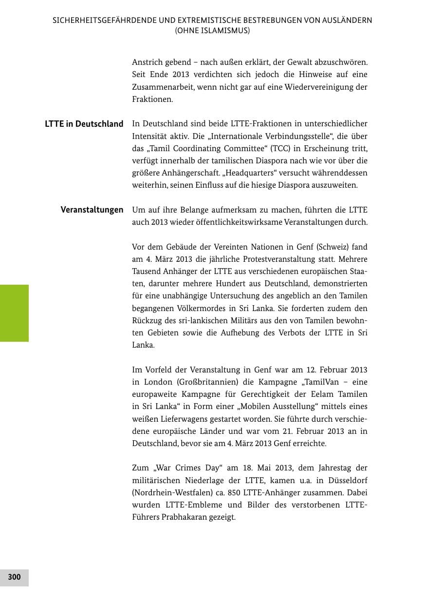 Seite 299 des Verfassungsschutzbericht 2013 Bund