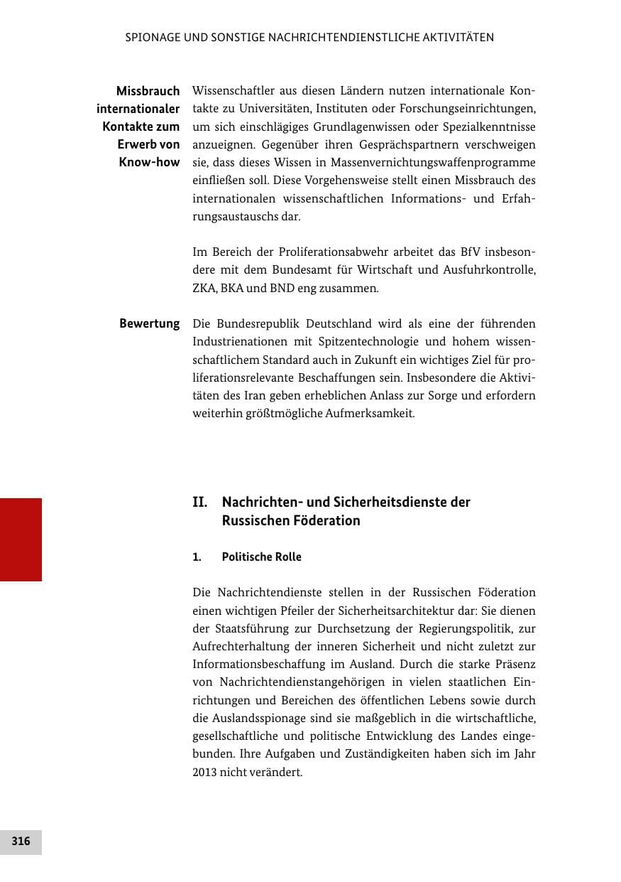 Seite 315 des Verfassungsschutzbericht 2013 Bund