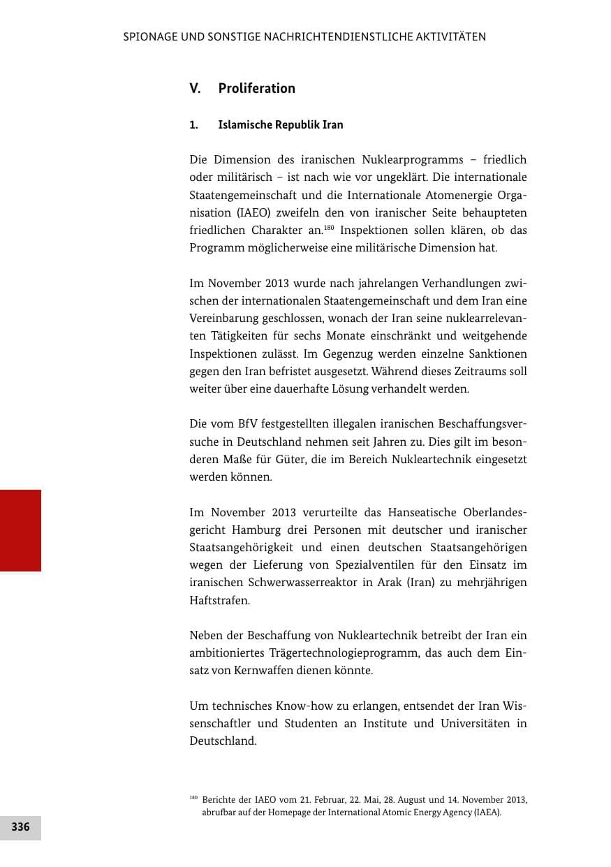 Seite 335 des Verfassungsschutzbericht 2013 Bund
