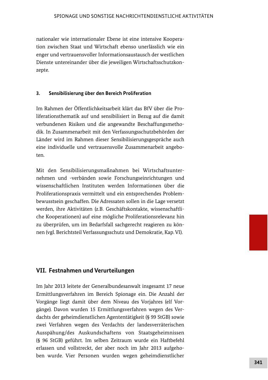 Seite 340 des Verfassungsschutzbericht 2013 Bund
