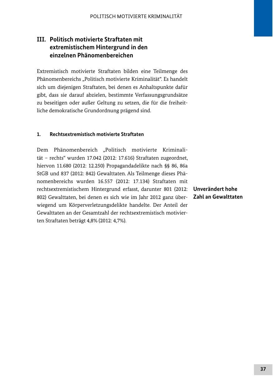 Seite 36 des Verfassungsschutzbericht 2013 Bund