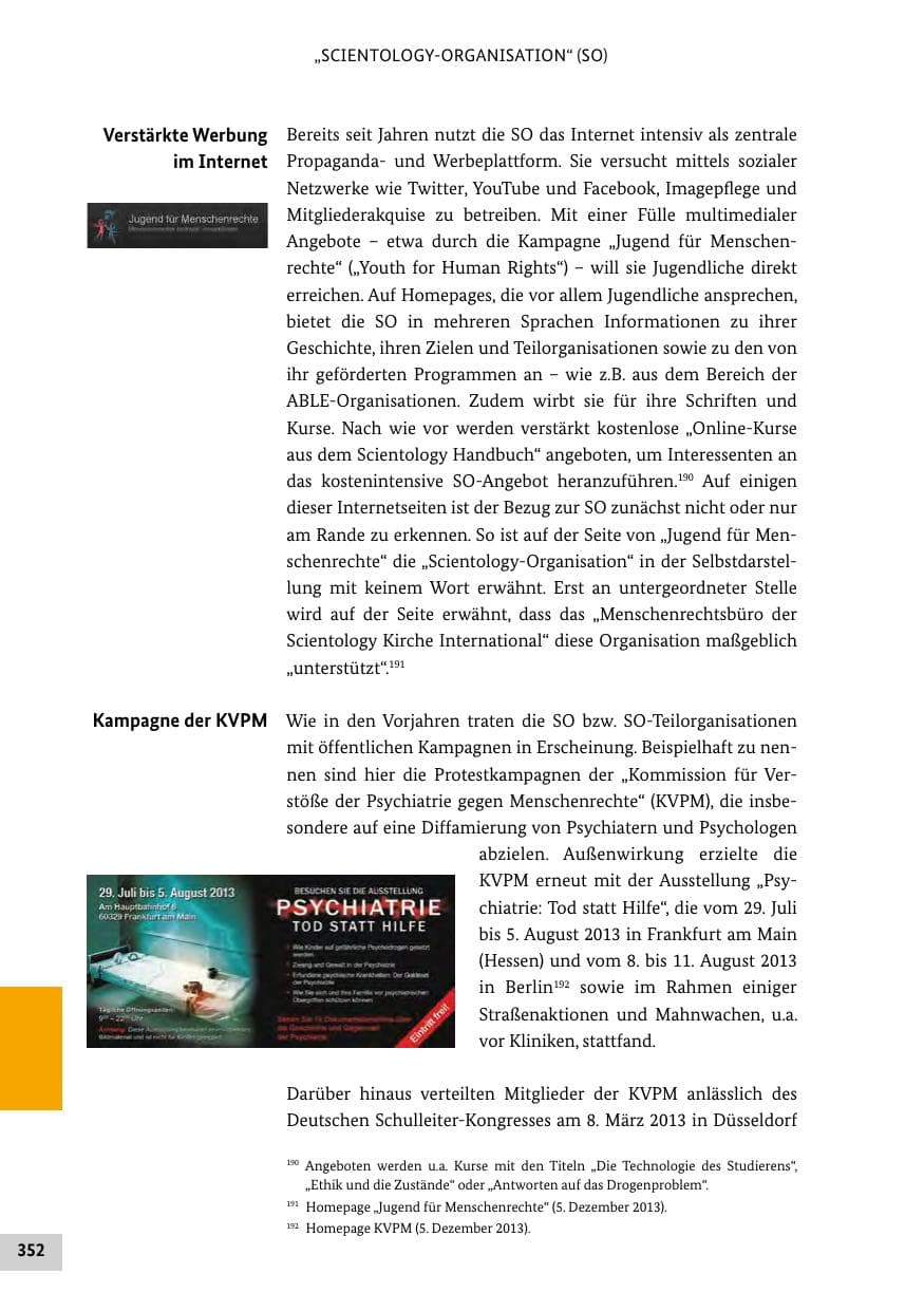 Seite 351 des Verfassungsschutzbericht 2013 Bund