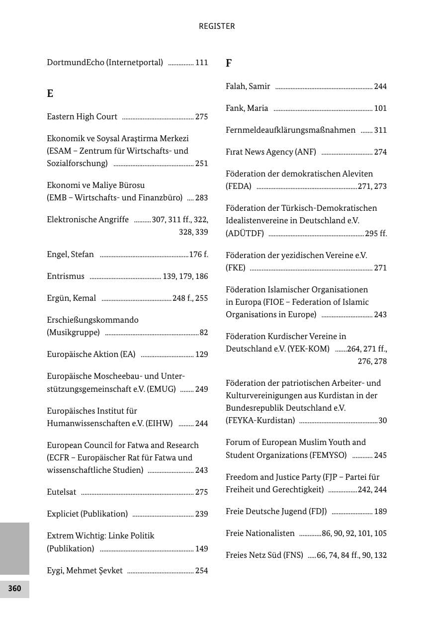 Seite 359 des Verfassungsschutzbericht 2013 Bund