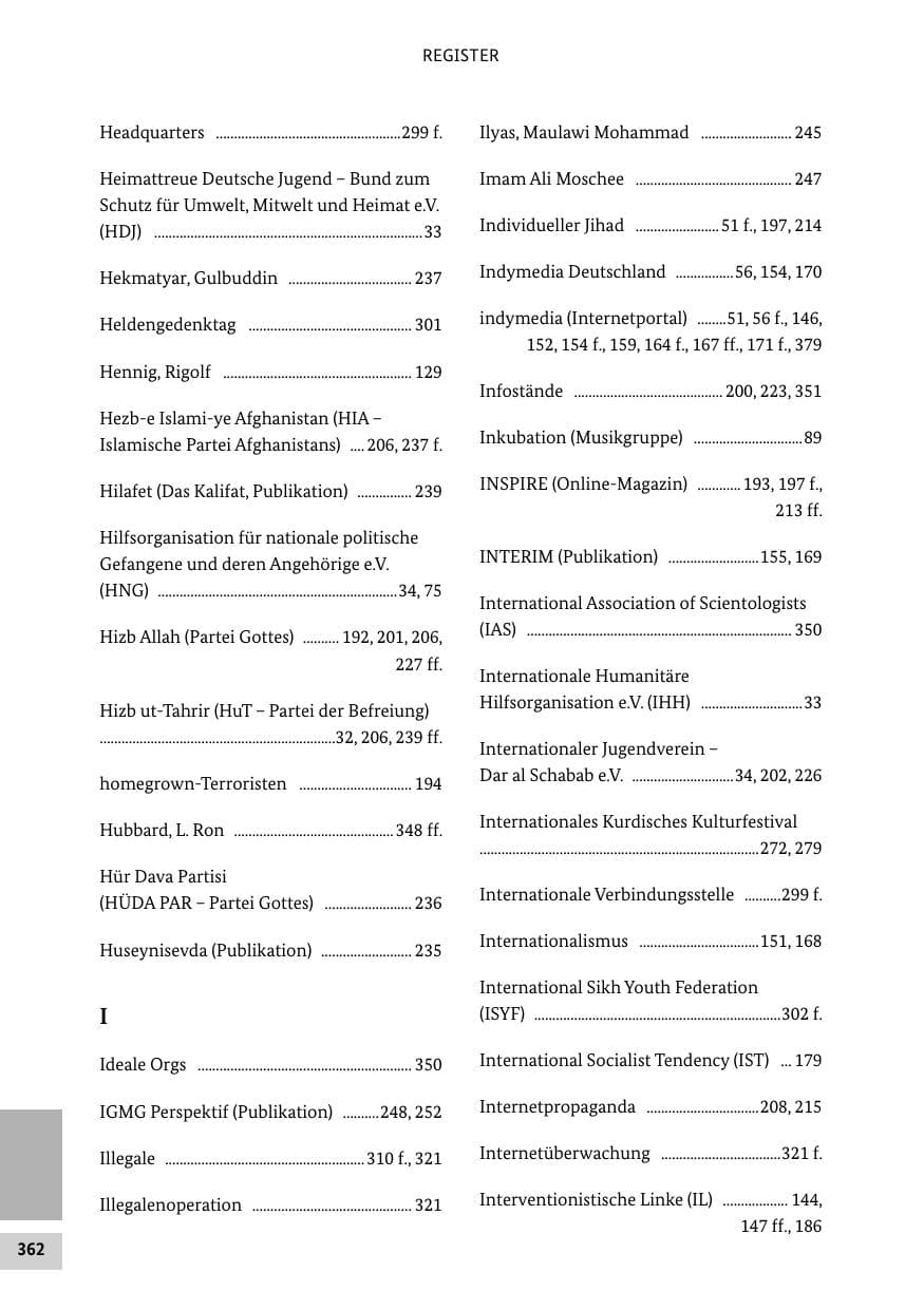 Seite 361 des Verfassungsschutzbericht 2013 Bund