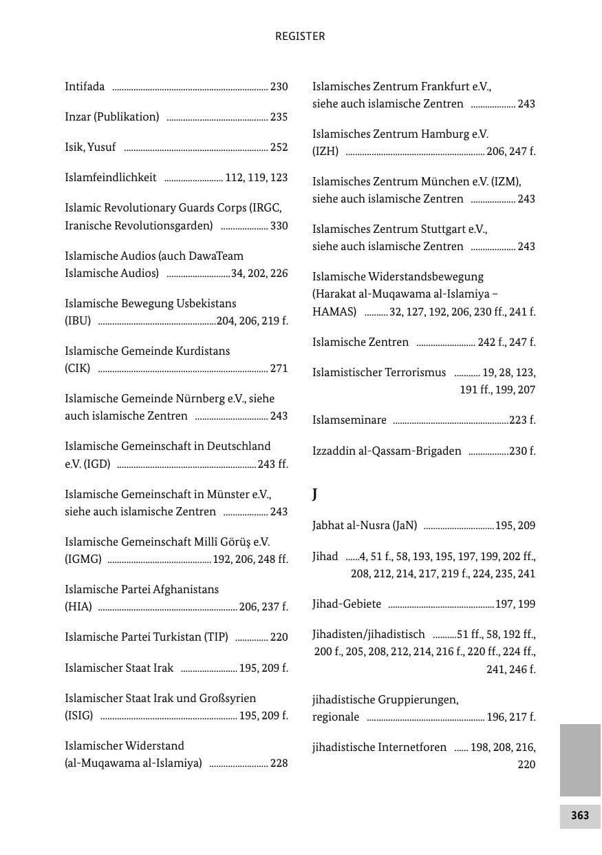 Seite 362 des Verfassungsschutzbericht 2013 Bund