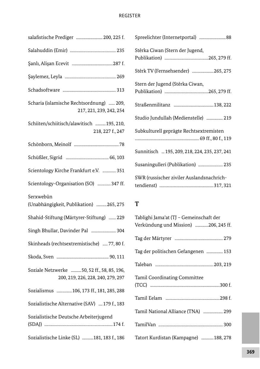 Seite 368 des Verfassungsschutzbericht 2013 Bund