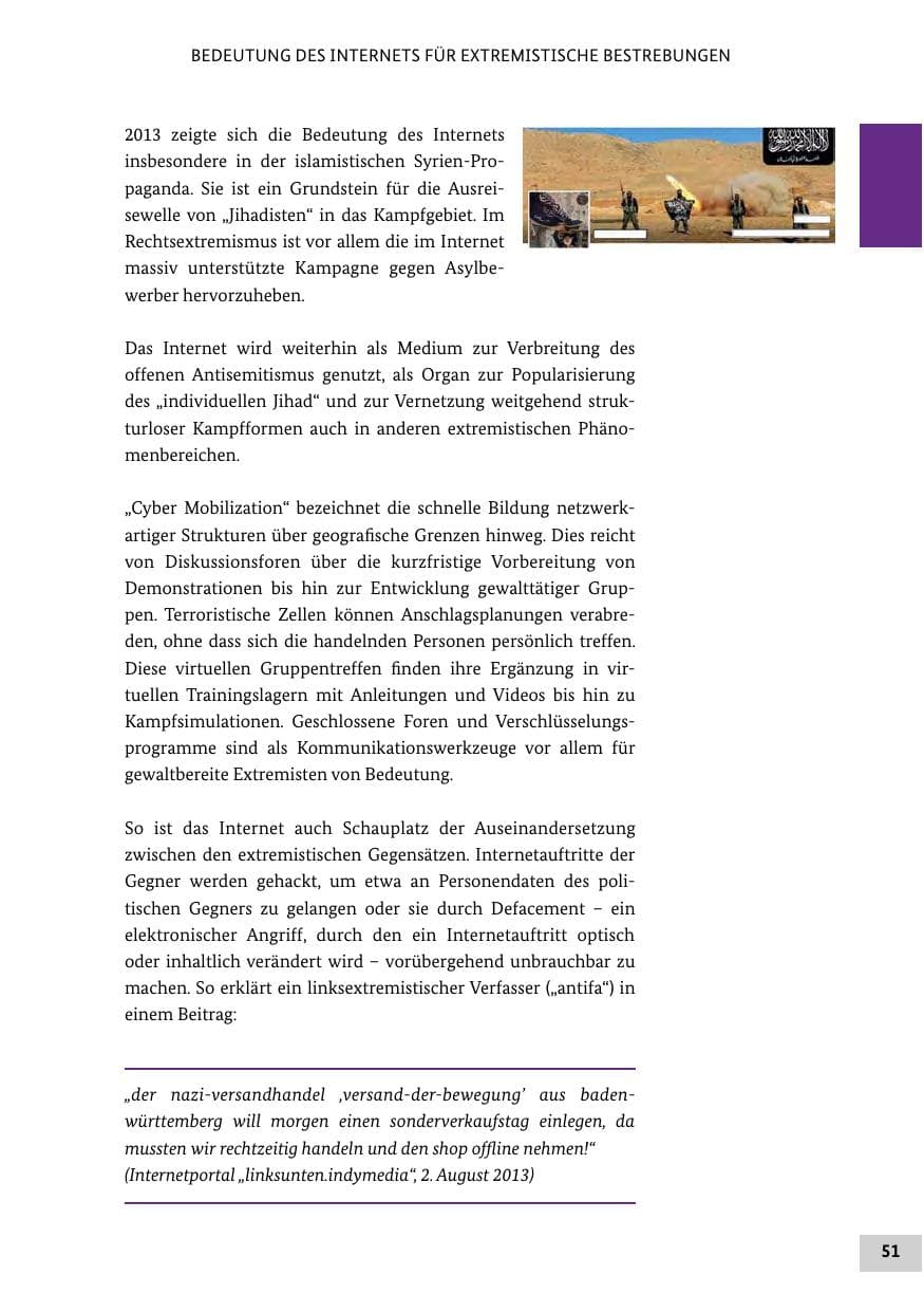 Seite 50 des Verfassungsschutzbericht 2013 Bund
