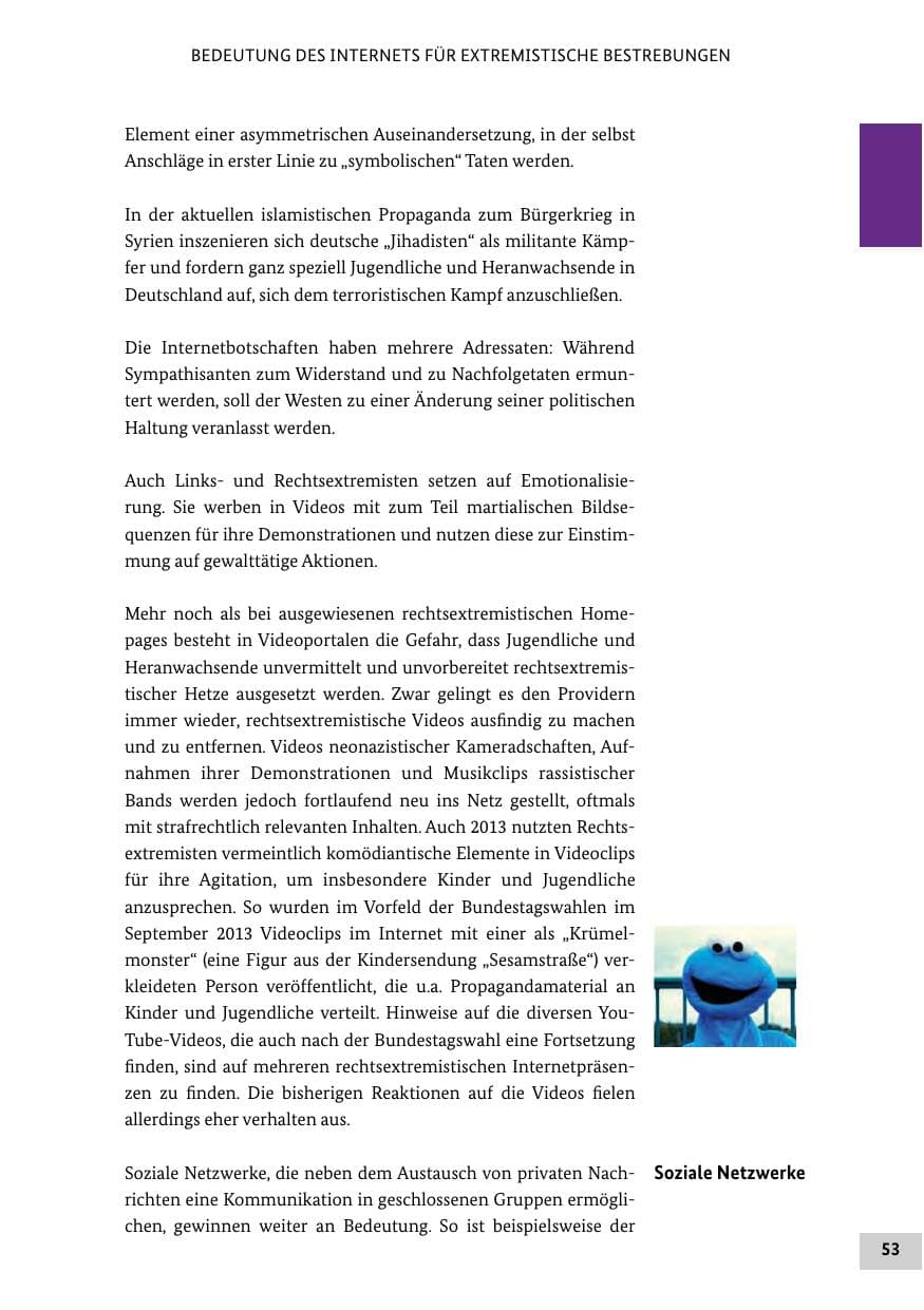 Seite 52 des Verfassungsschutzbericht 2013 Bund