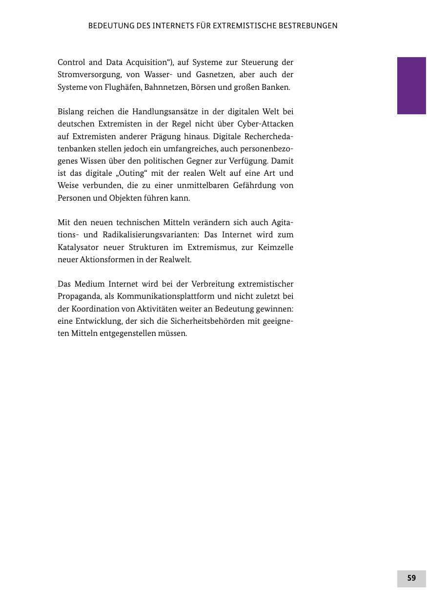 Seite 58 des Verfassungsschutzbericht 2013 Bund