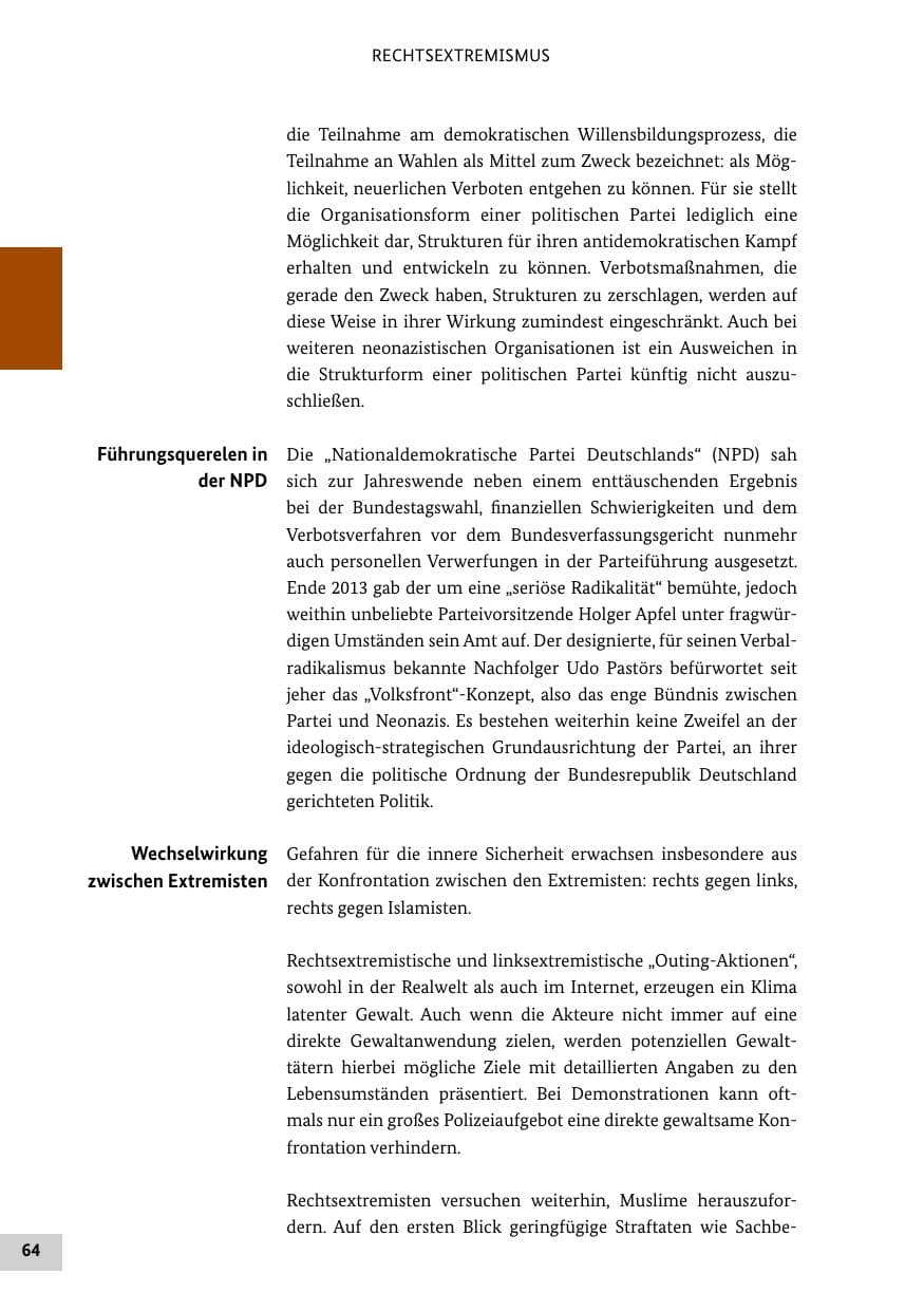 Seite 63 des Verfassungsschutzbericht 2013 Bund