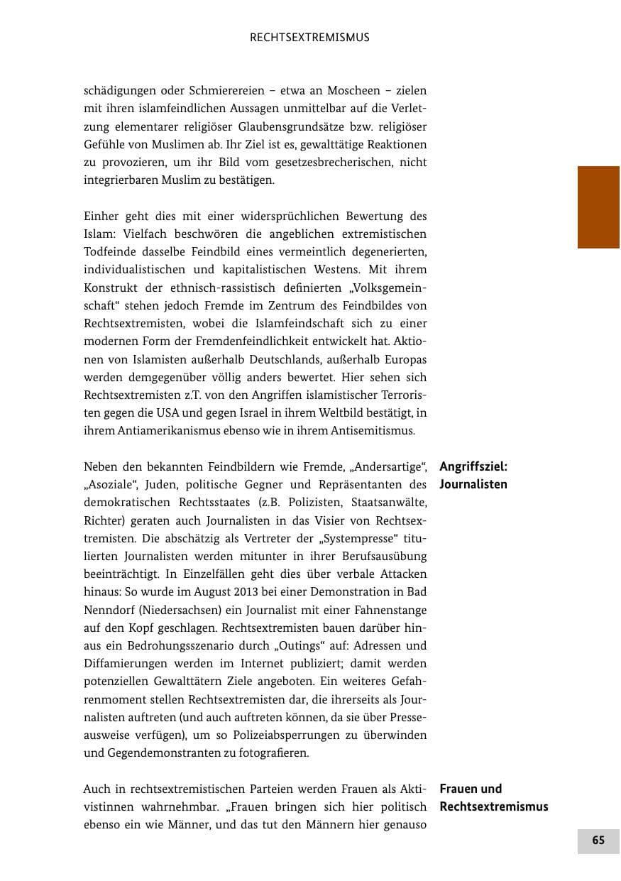 Seite 64 des Verfassungsschutzbericht 2013 Bund