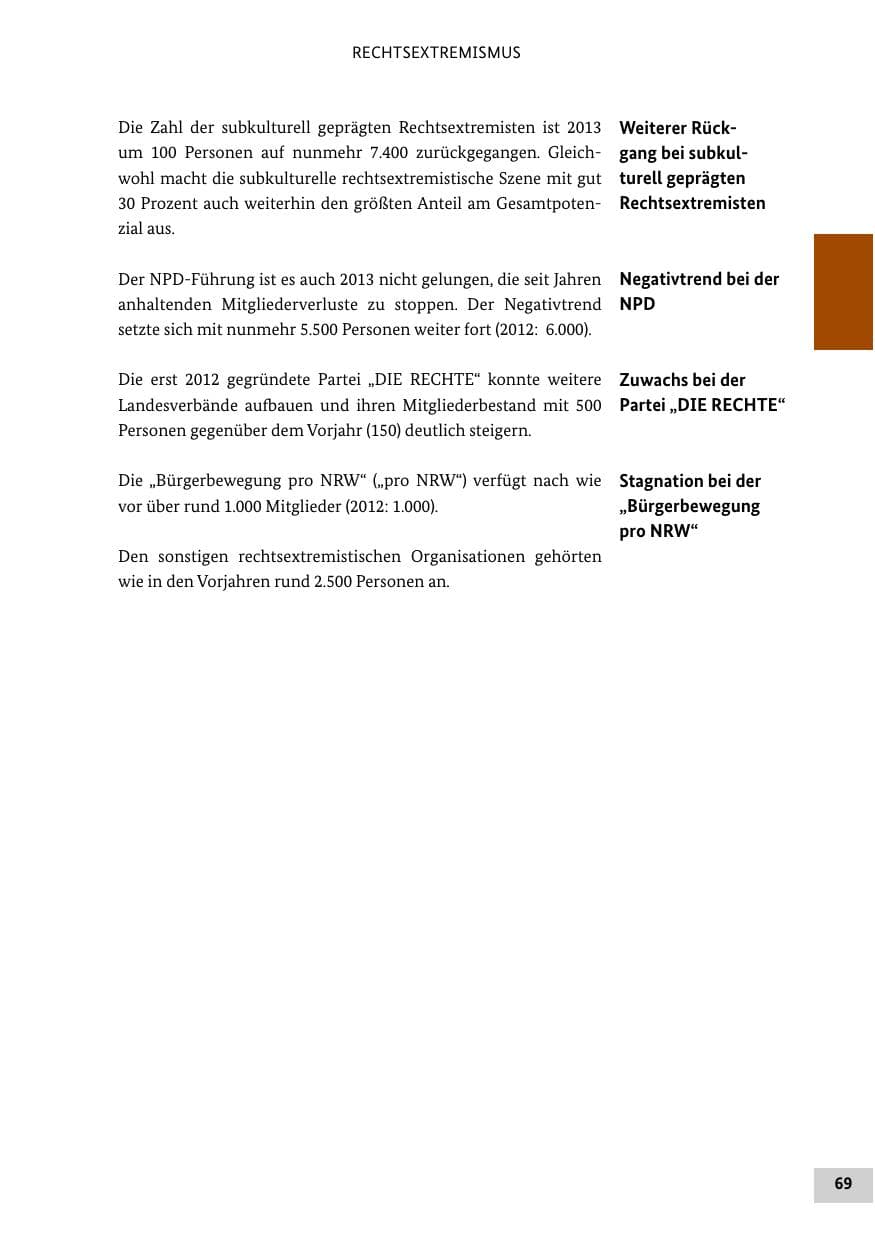 Seite 68 des Verfassungsschutzbericht 2013 Bund