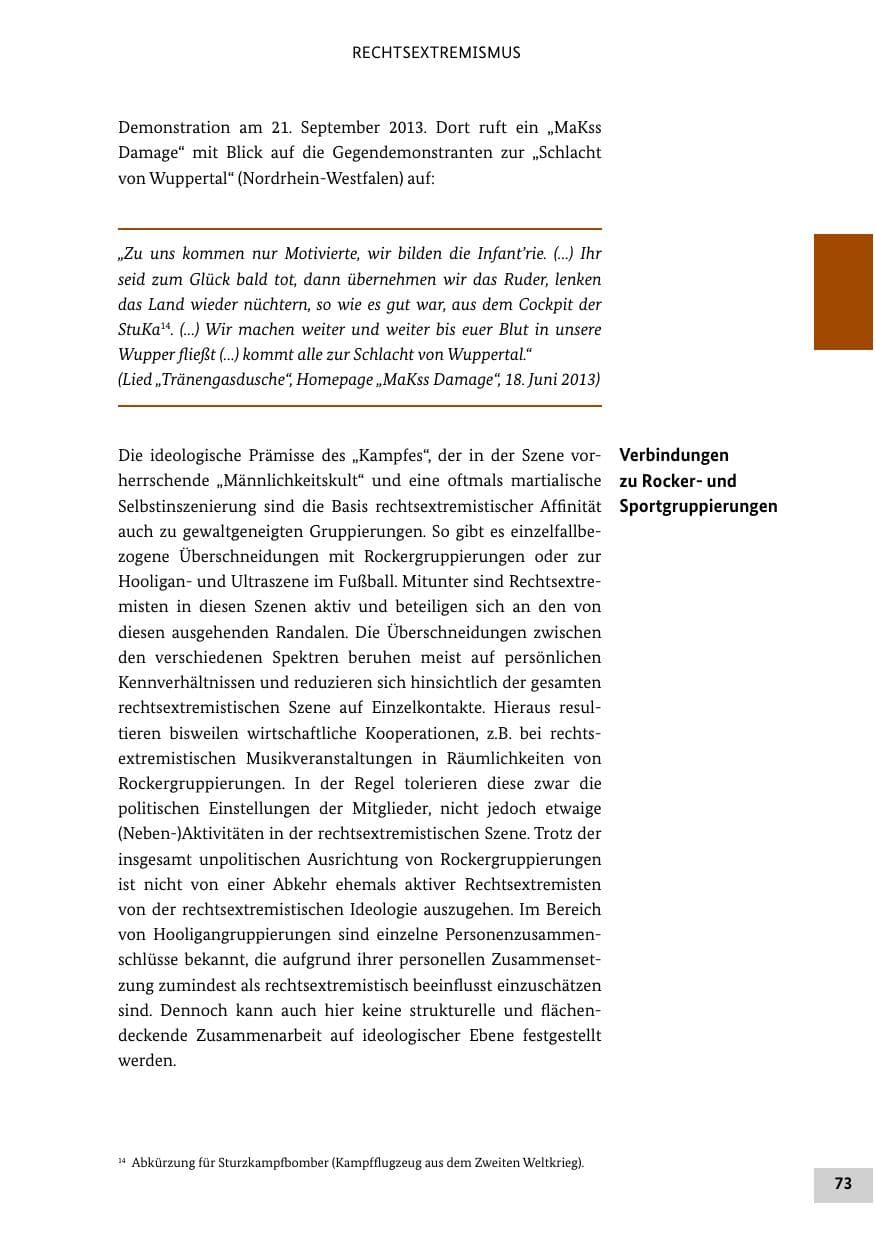 Seite 72 des Verfassungsschutzbericht 2013 Bund