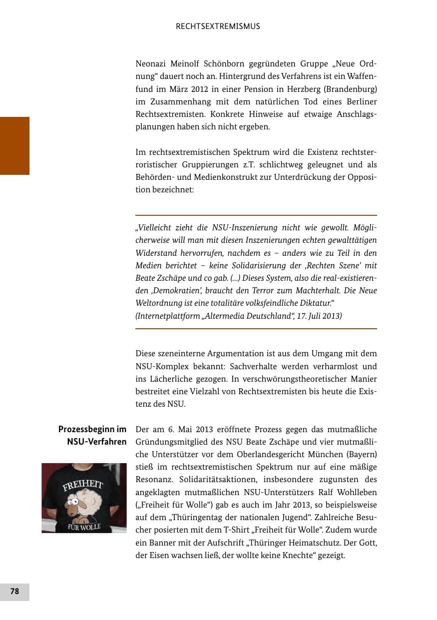 Seite 77 des Verfassungsschutzbericht 2013 Bund
