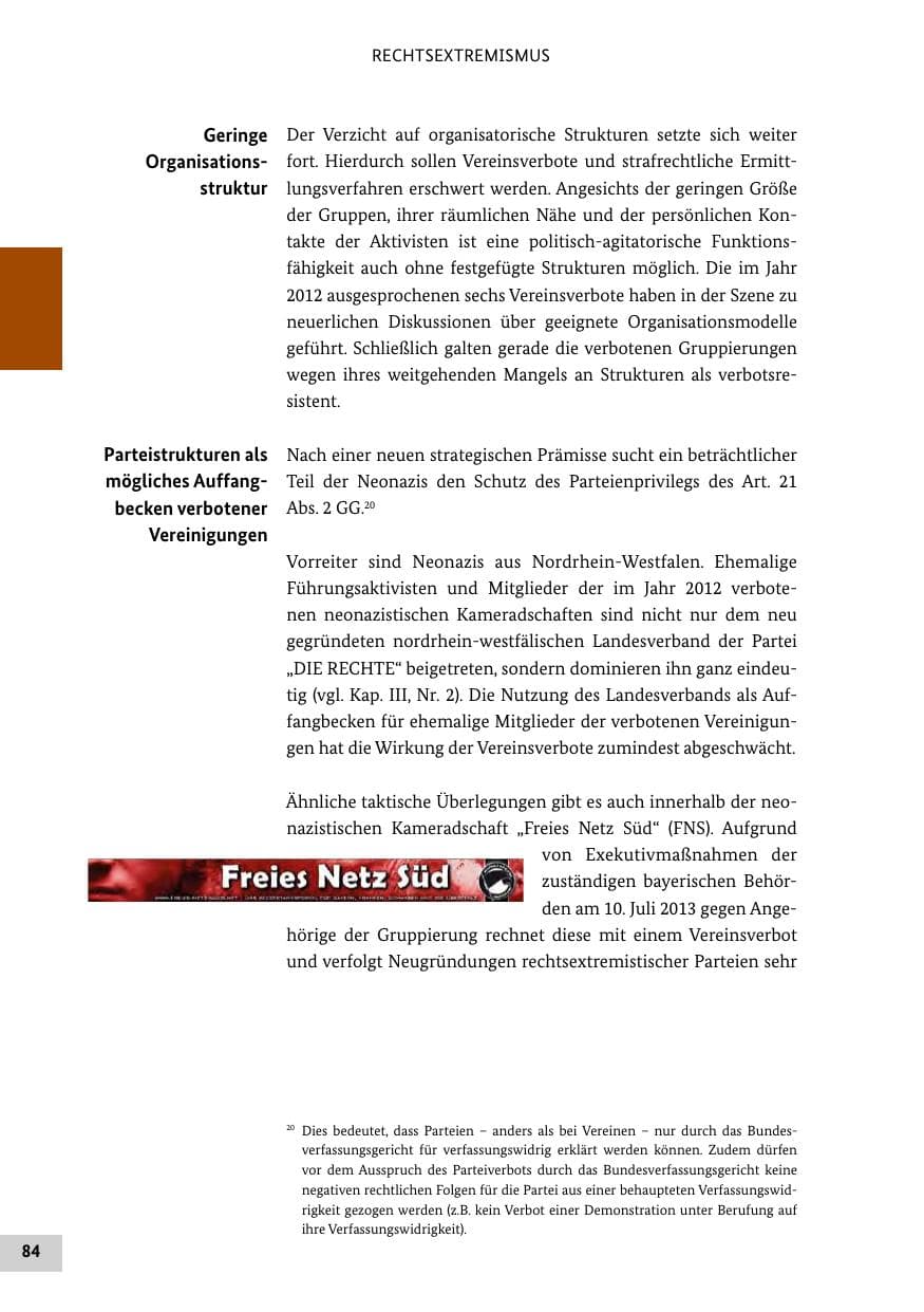 Seite 83 des Verfassungsschutzbericht 2013 Bund
