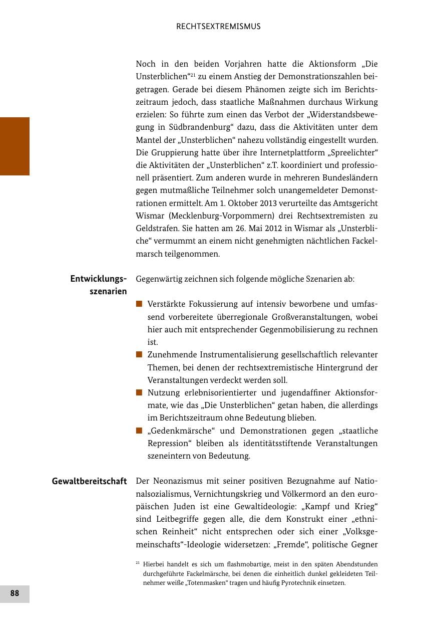 Seite 87 des Verfassungsschutzbericht 2013 Bund