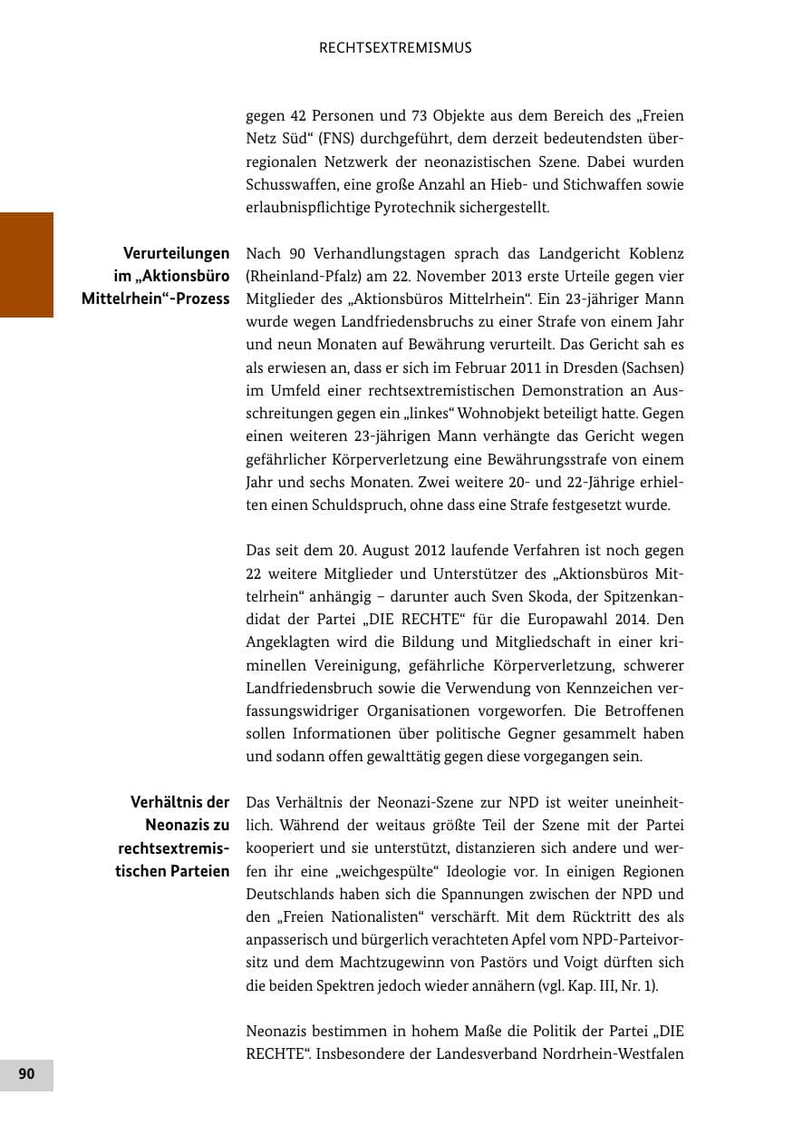 Seite 89 des Verfassungsschutzbericht 2013 Bund