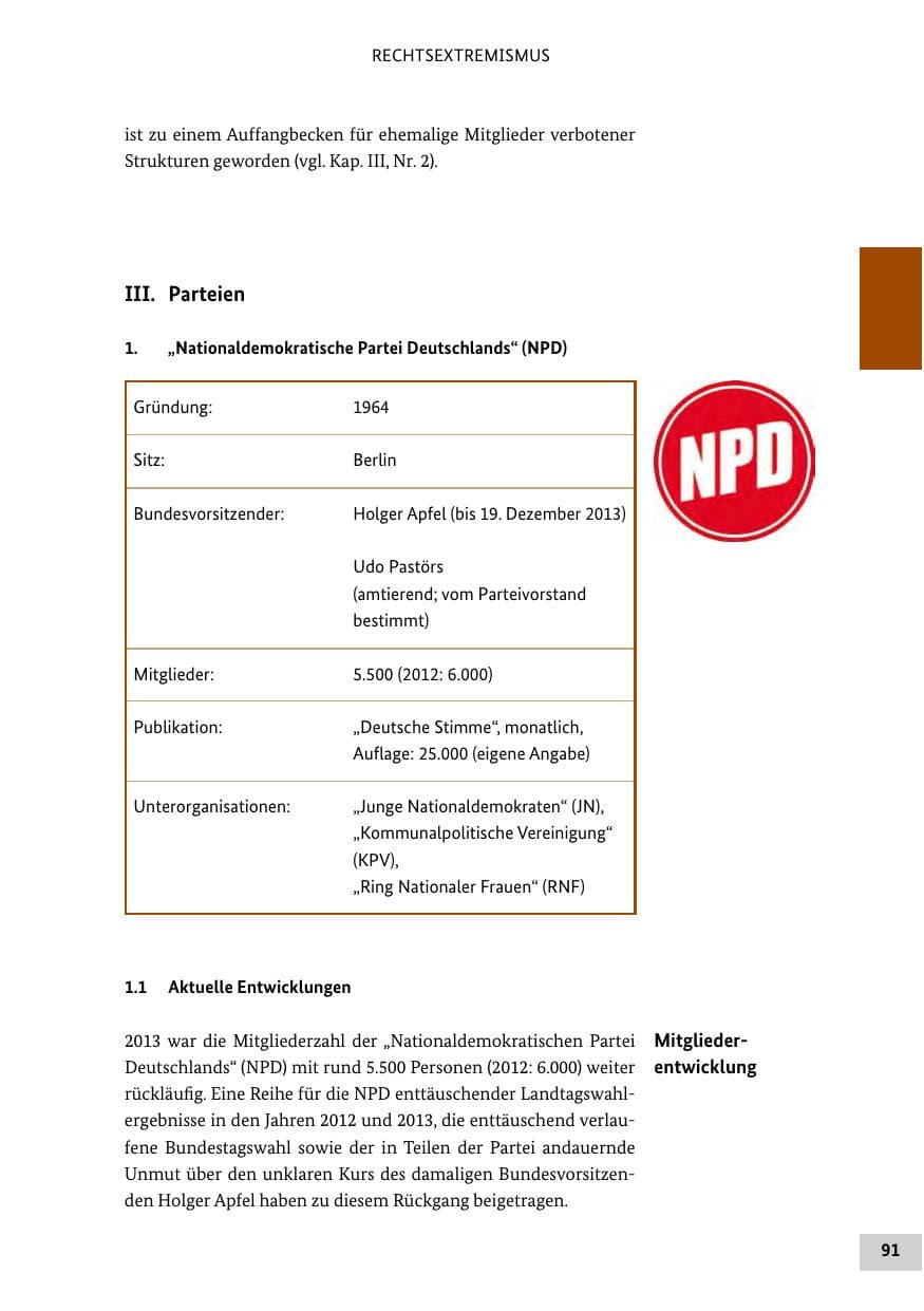 Seite 90 des Verfassungsschutzbericht 2013 Bund
