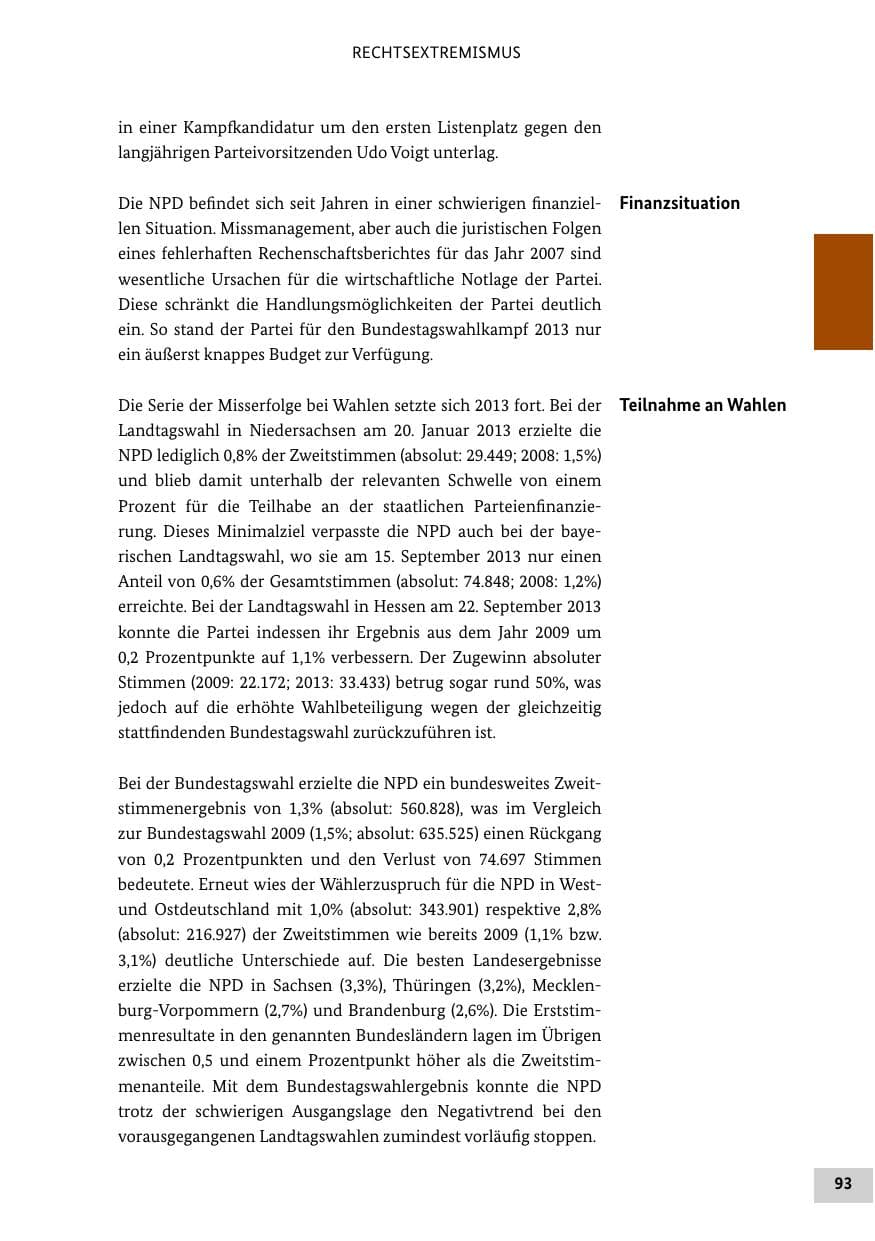 Seite 92 des Verfassungsschutzbericht 2013 Bund