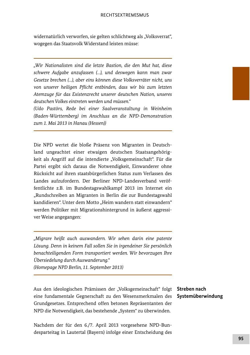 Seite 94 des Verfassungsschutzbericht 2013 Bund