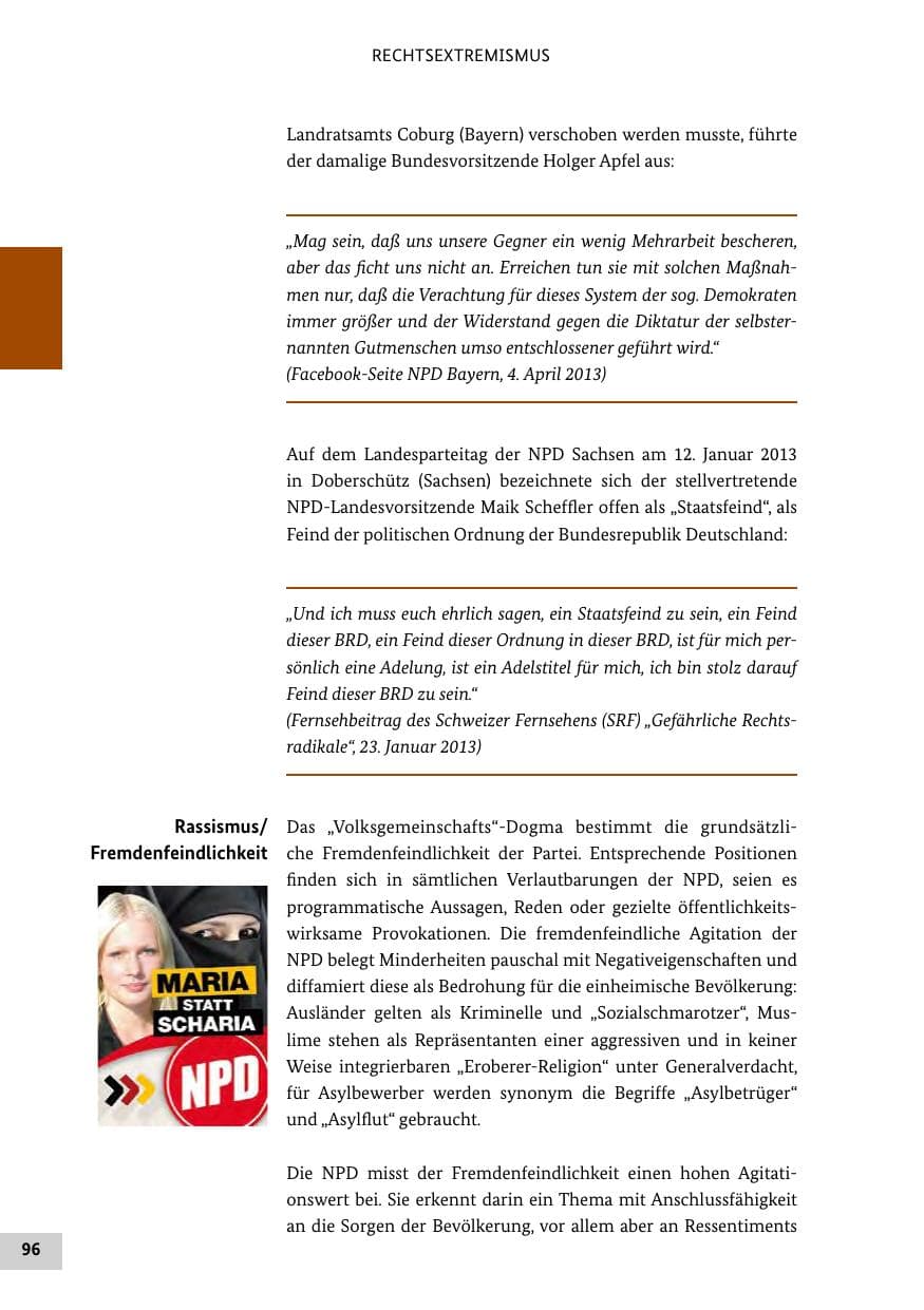 Seite 95 des Verfassungsschutzbericht 2013 Bund