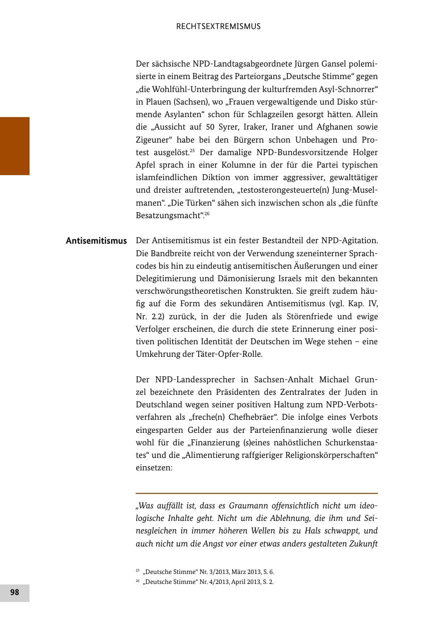 Seite 97 des Verfassungsschutzbericht 2013 Bund