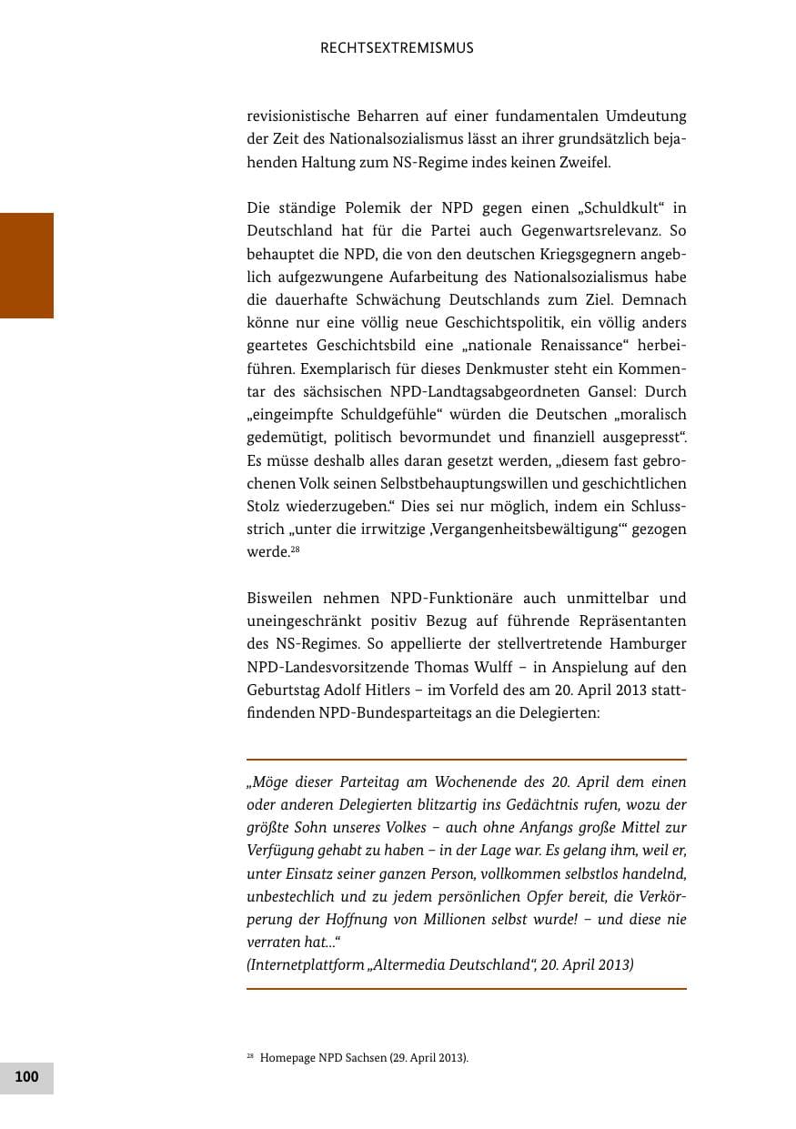 Seite 99 des Verfassungsschutzbericht 2013 Bund