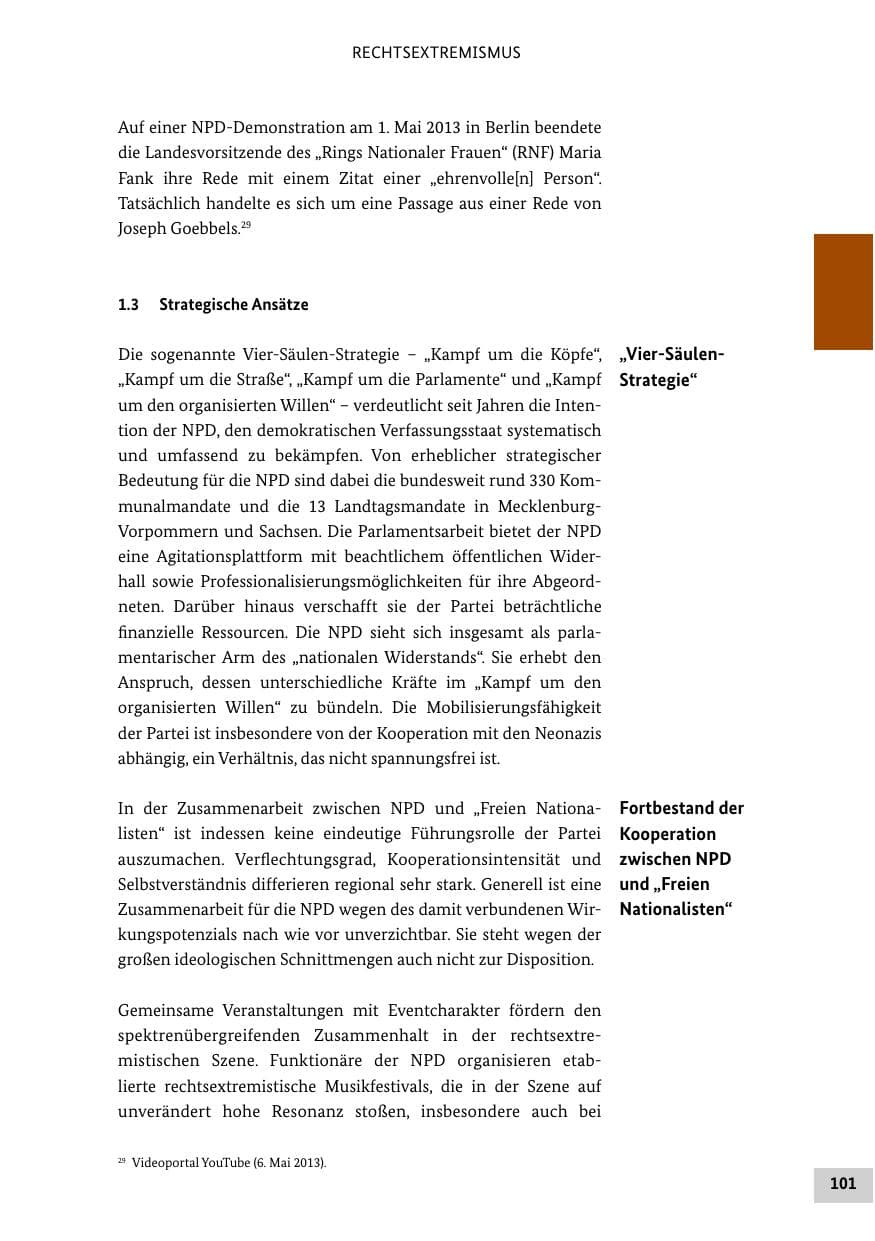Seite 100 des Verfassungsschutzbericht 2013 Bund