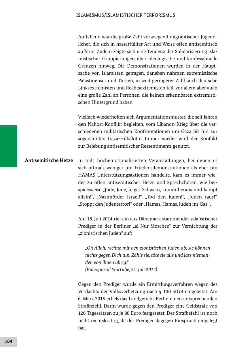 Seite 103 des Verfassungsschutzbericht 2014 Bund