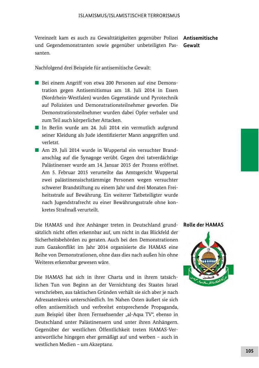 Seite 104 des Verfassungsschutzbericht 2014 Bund