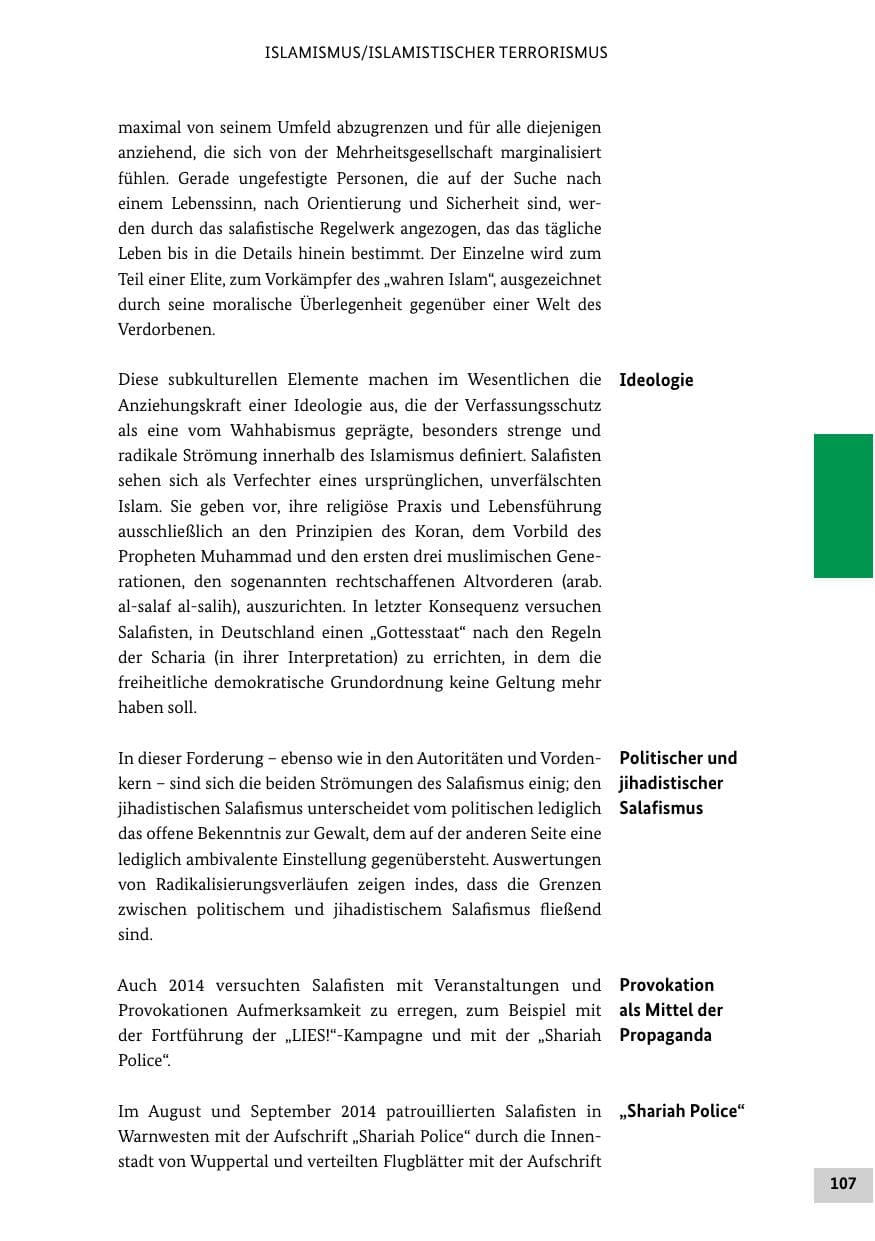 Seite 106 des Verfassungsschutzbericht 2014 Bund