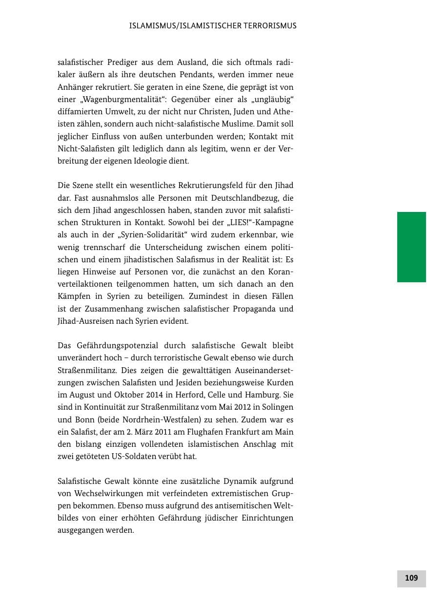 Seite 108 des Verfassungsschutzbericht 2014 Bund