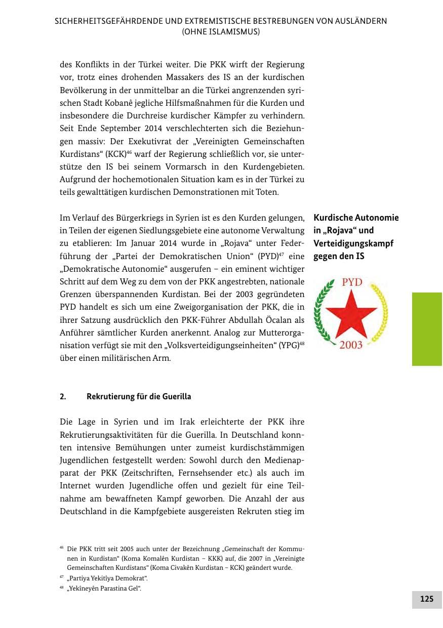 Seite 124 des Verfassungsschutzbericht 2014 Bund