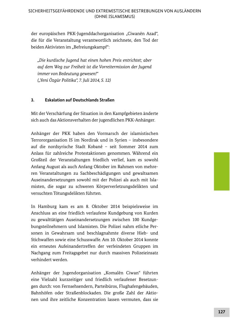 Seite 126 des Verfassungsschutzbericht 2014 Bund