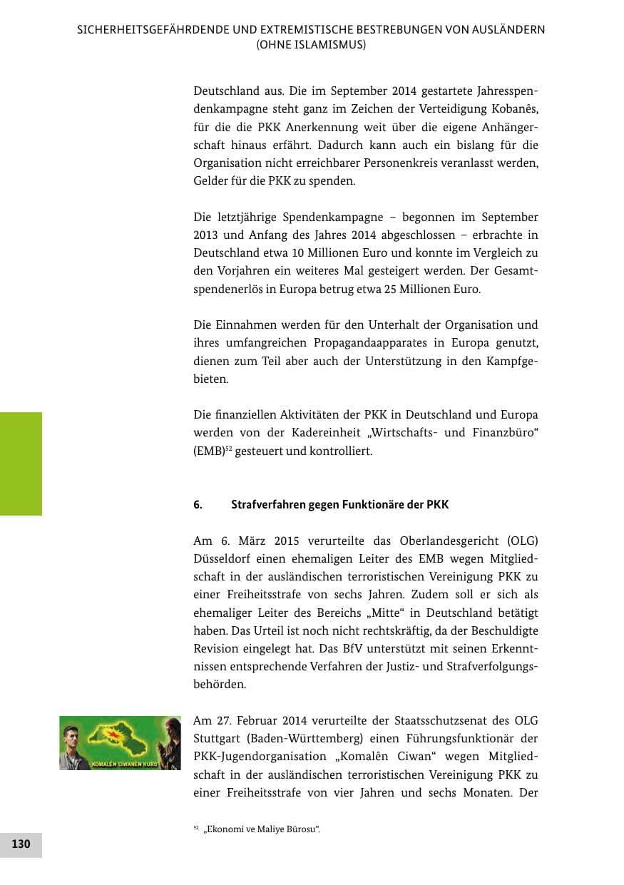 Seite 129 des Verfassungsschutzbericht 2014 Bund