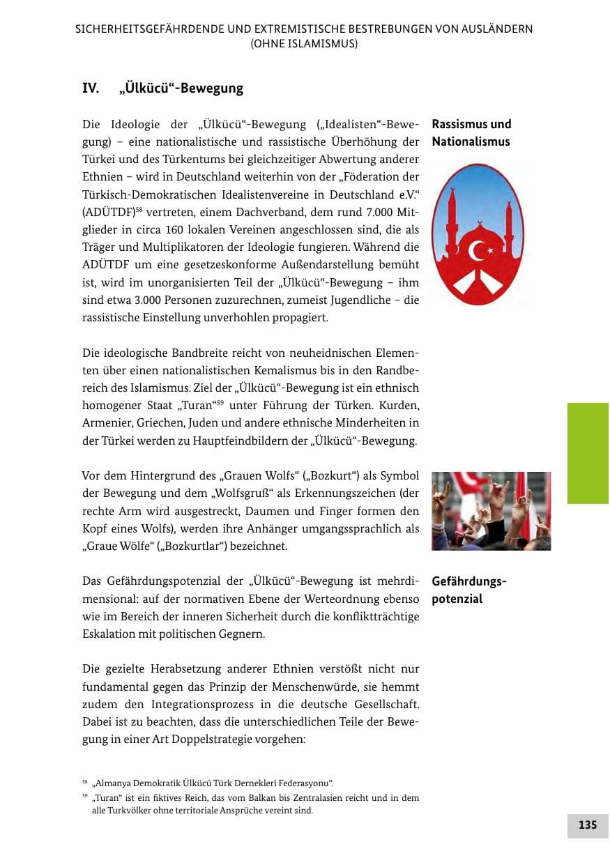 Seite 134 des Verfassungsschutzbericht 2014 Bund