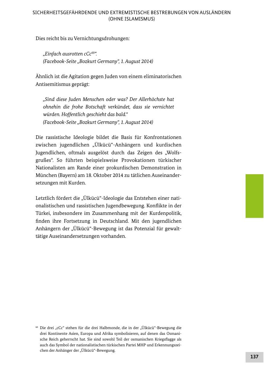 Seite 136 des Verfassungsschutzbericht 2014 Bund