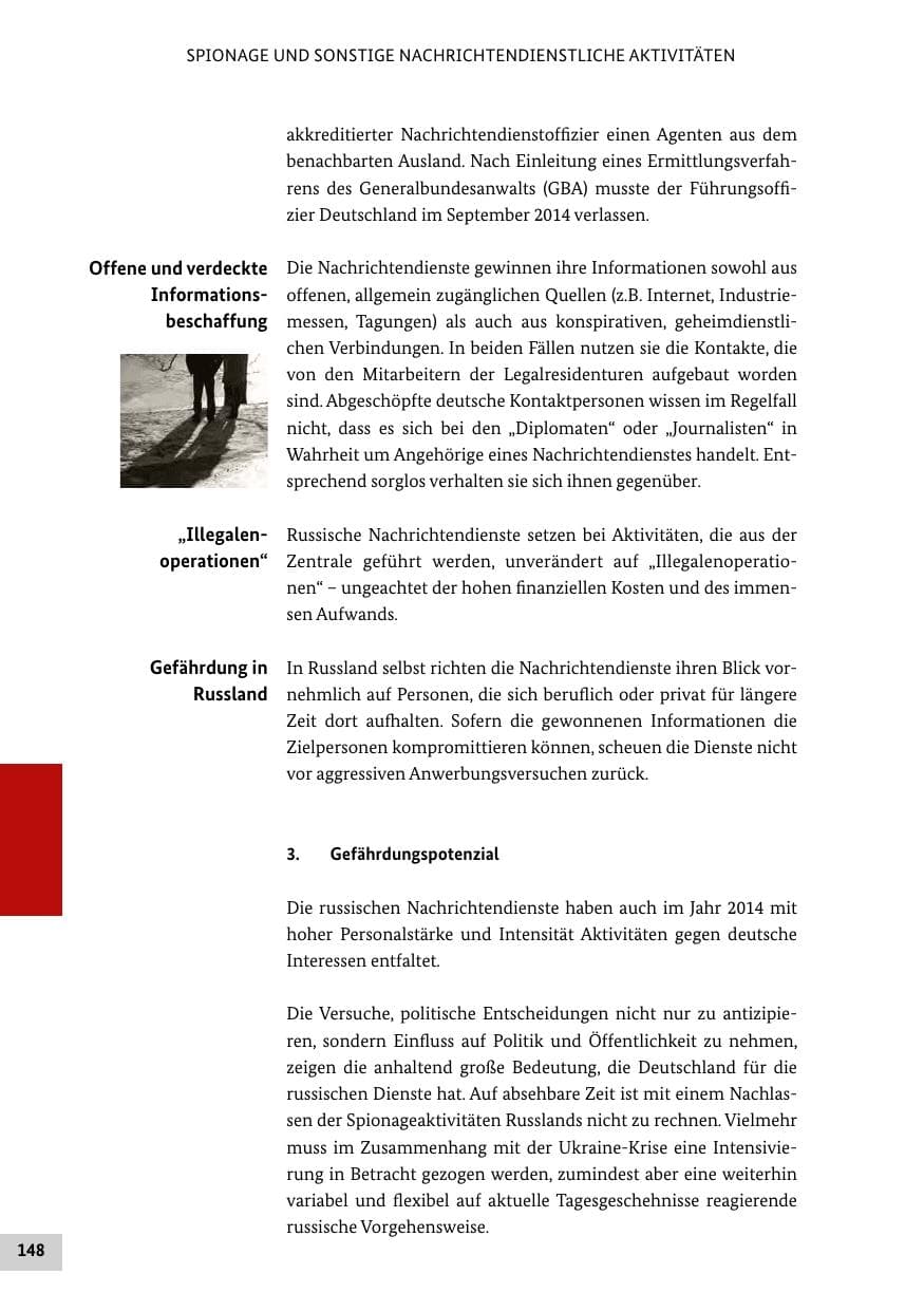 Seite 147 des Verfassungsschutzbericht 2014 Bund