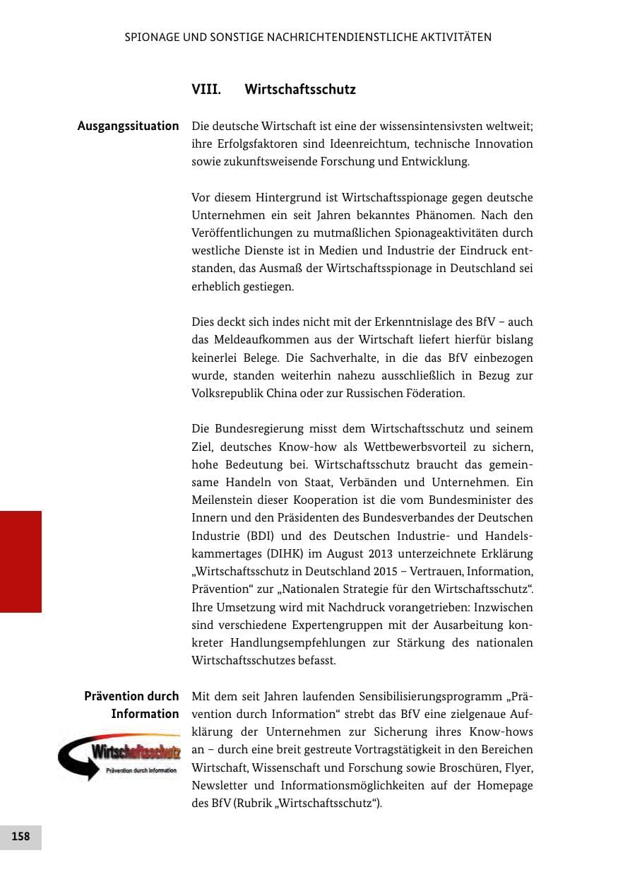 Seite 157 des Verfassungsschutzbericht 2014 Bund