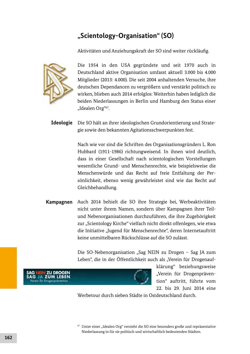 Seite 161 des Verfassungsschutzbericht 2014 Bund