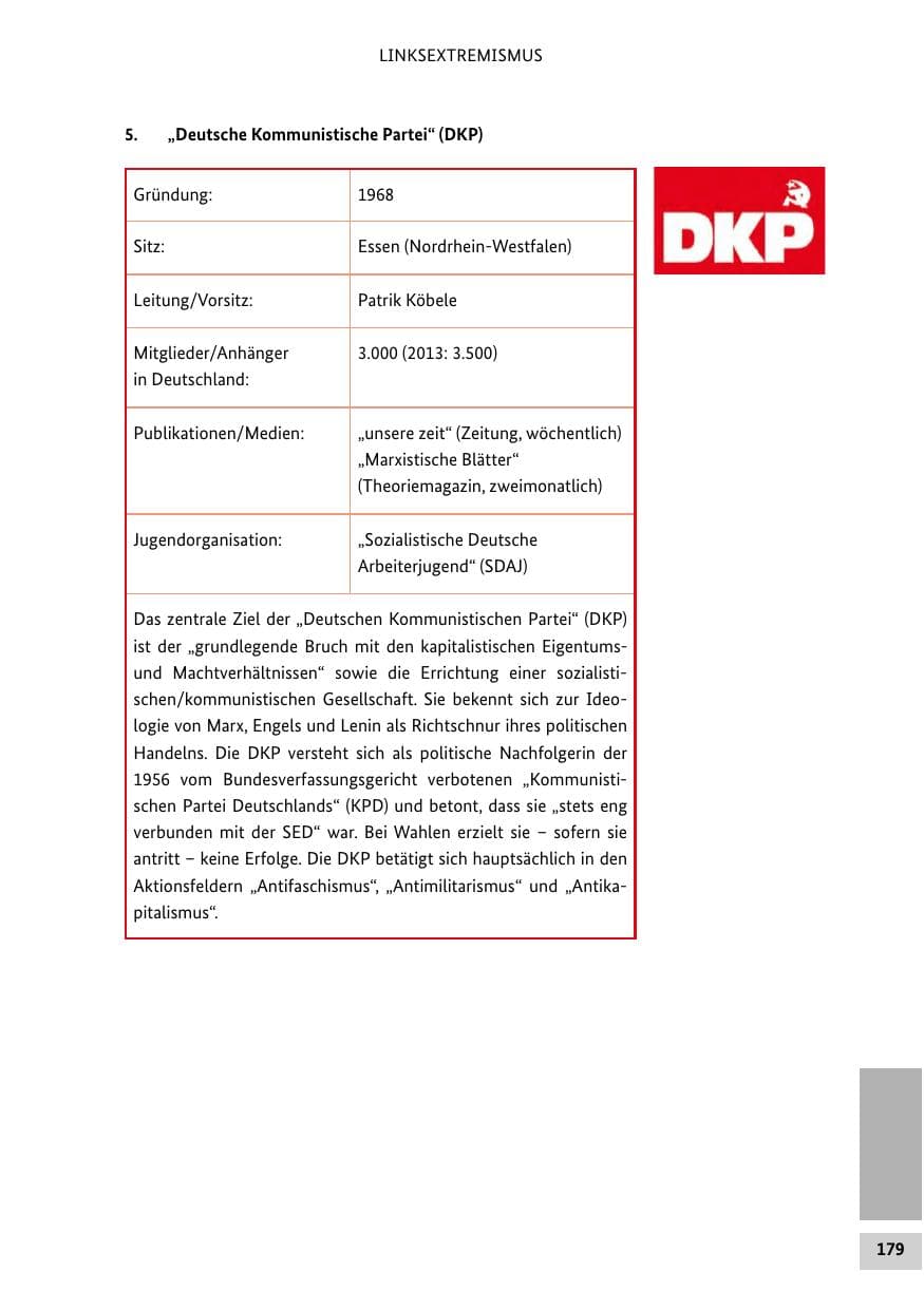 Seite 178 des Verfassungsschutzbericht 2014 Bund