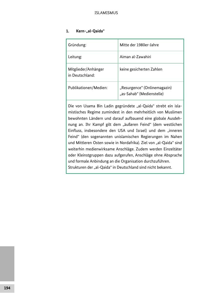 Seite 193 des Verfassungsschutzbericht 2014 Bund