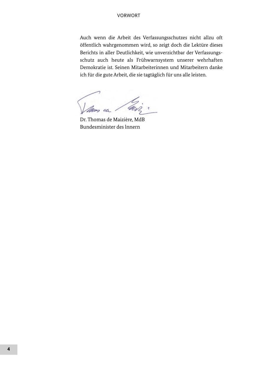 Seite 3 des Verfassungsschutzbericht 2014 Bund