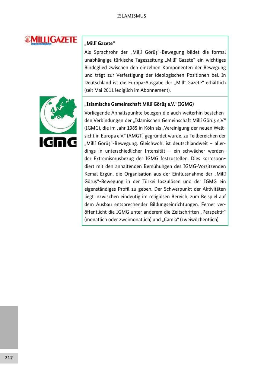 Seite 211 des Verfassungsschutzbericht 2014 Bund